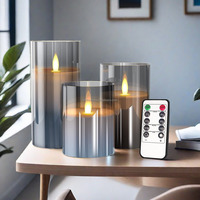 Chine vente en gros de lumière sans flamme télécommande ventes changeantes décoration de la maison paraffine cire verre bougies LED personnalisées