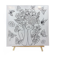 Non toxique bonne qualité bois de pin forme carrée coton Mini taille bricolage toile de peinture étirée