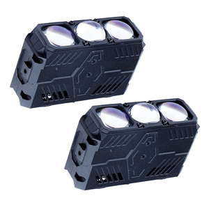 Wholesale 3 Eye Bi <b>Led</b> Driving Light Three Lens Auxiliary Lamp Motorcycle Car Grille 220W Spotlights Grille Lights - Product Image 3