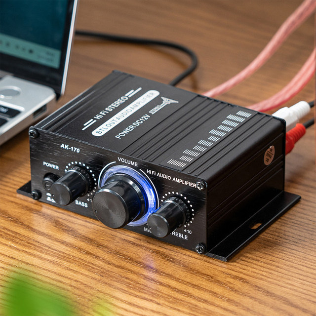 AK-170 Mini Pure Hifi Amplifier 2.0 Channel Home Computer Audio DC12V