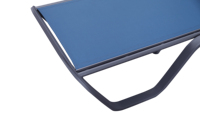 Chaise longue moderne réglable avec dossier, cadre en aluminium noir, tissu Teslin bleu, pour extérieur, hôtel, bord de piscine