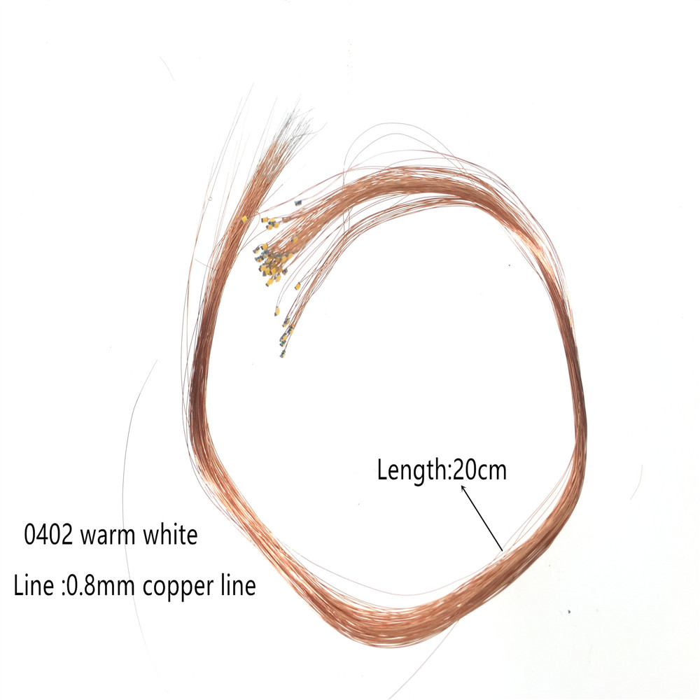 50 шт. 0402 SMD 0,8 мм Светодиодные модельные светильники в масштабе HO N OO предварительно спаянные микро litz Проводные светодиодные провода 20 см для Диона осветительных приборов