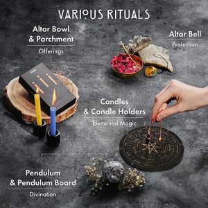 Kit de Brujería Grande SCJ de 64 Piezas, Kit de Hechizos <span class=keywords><strong>para</strong></span> <span class=keywords><strong>Principiantes</strong></span>, Kit de Suministros de Brujería con Velas de Hanukkah, Herramientas y Suministros Wiccanos - Product Image 2
