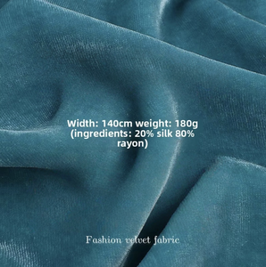 قماش مخمل حريري عالي الجودة 180 جرام، 20% حرير توت و80% رايون، ناعم وفاخر للملابس والأرائك - Product Image 2