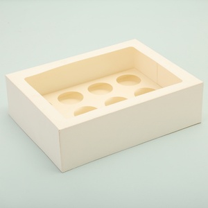 Wholesale Custom White Custom Auto Pop Paper Cupcake <b>Box</b> - Product Image 3