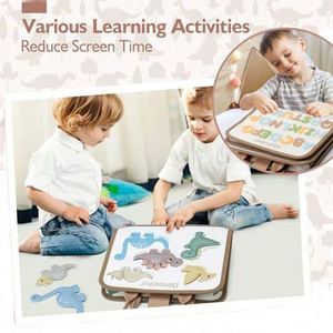 Libro de Actividades Montessori de Fieltro de 8 Páginas con Diseño de Dinosaurios, Juguete Educativo Preescolar, Regalo para Niños y Niñas - Product Image 4