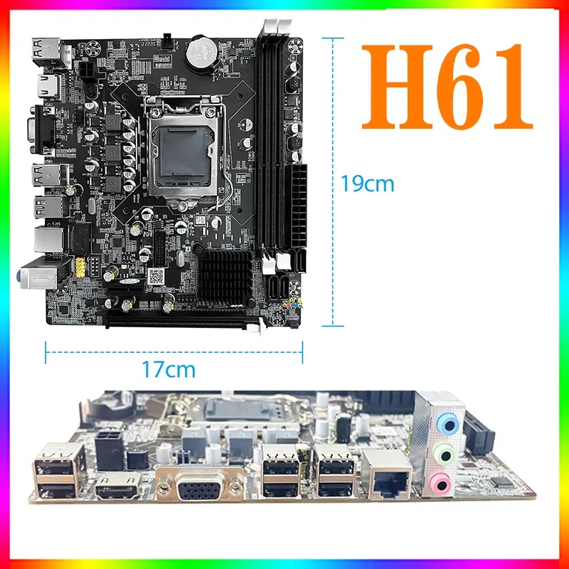 Материнские платы для игровых ПК H61 набор lga 1155 ddr3 Core i3 2130 cpu H61 mini itx материнская плата с комплектом процессора