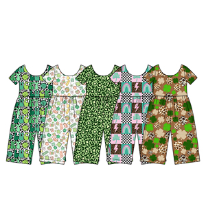 Pre-venta: Mono para niñas pequeñas con estampado de hojas de San Patricio, Body para niños, Ropa infantil al por mayor para hermanas, Nuevos estilos, MOQ bajo - Product Image 2