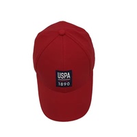 Casquettes de baseball pour hommes personnalisées à 6 panneaux, logo structuré rouge en relief, séchage rapide, sport, 100% polyester, broderie à la main