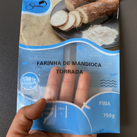 Sacs d'emballage en papier kraft transparent avec fenêtre, couleur personnalisée, 750 g, farine de manioc/tapioca, poudre d'épices, fermeture centrale