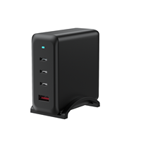 Pengisi Daya Cepat Dual-Port Gallium Nitride 100W USB-C/USB-A Berkualitas Tinggi untuk Tablet, Ponsel, Laptop 220V EPR