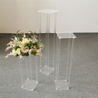 VONVIK — support de fleurs en acrylique transparent, support pour centre de Table de mariage, présentoir à fleurs, colonne carrée