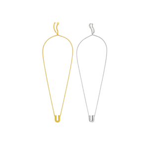 Collier pendentif lettre U en acier inoxydable 1CM avec étiquette simple face, chaîne de collier, bijoux de mode - Product Image 1