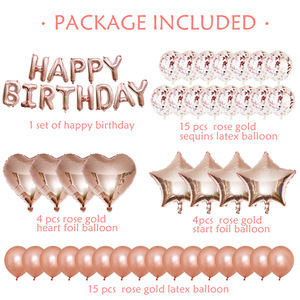 Globos de Aluminio de 16 Pulgadas con Diseño de Feliz Cumpleaños, Juego de Globos de Látex con Lentejuelas de 12 Pulgadas, Artículos de Decoración para Fiestas - Product Image 4