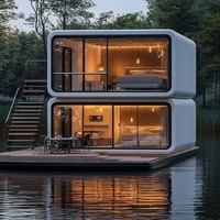 Maison préfabriquée moderne à 2 étages prête à être expédiée, maison en conteneur, cabane en verre, villa modulaire