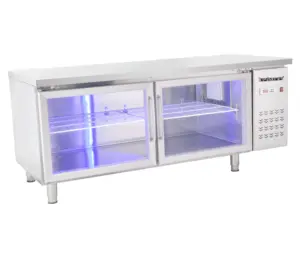 Glass Door Workbench Under Counter Refrigerator Cooler Freezer Kitchen Display Fridge For Refrigeration Equipment