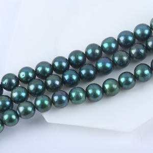 Perles d'eau douce rondes Edison faites à la main, vert pistache, 9-12 mm, perles en vrac pour collier DIY, naturelles et faites à la main - Product Image 3