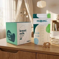 Échantillon Gratuit : Sachets Réutilisables Imprimés pour Lait Maternel, Pochettes Autoportantes Sans BPA pour Aliments Bébé, Sacs de Stockage de Lait Maternel