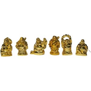 PARIJAT ARTISANAT Figurines de Bouddha riant en résine 6 Statue de Bouddha Heureux Statues en résine Feng Nouveauté Creative Home Decoration - Product Image 3