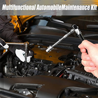 Juego de Herramientas para Reparación de Automóviles Podofo de 46 Piezas, Llave de Trinquete, Llave Dinamométrica, Destornillador, Juego de Llaves de Tubo, Perfecto para Reparación de Automóviles y Bicicletas