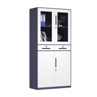 Armoire de classement réglable en acier pour bureau à domicile et chambre à coucher, rangement verrouillable avec 2 tiroirs