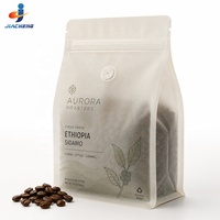 Sac à café écologique en forme de poche à fond plat recyclable avec valve, emballage personnalisé pour torréfacteur de café durable