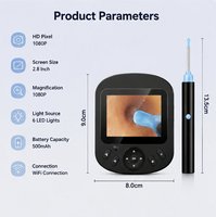 Caméra d'otoscopie visuelle autonome sans fil 1080P HD 10MP avec écran 4,3 pouces et 6 LED, facile à utiliser pour l'élimination du cérumen