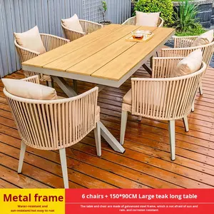 Conjunto <span class=keywords><strong>de</strong></span> <span class=keywords><strong>Mesa</strong></span> <span class=keywords><strong>y</strong></span> <span class=keywords><strong>Sillas</strong></span> <span class=keywords><strong>de</strong></span> Mimbre <span class=keywords><strong>de</strong></span> Estilo Nórdico Personalizado para Jardín, Patio o <span class=keywords><strong>Terraza</strong></span> - Product Image 6