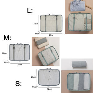 9 Pieces Set Blue Expandable Mesh Twill Packing Cubes Organizer for Duffel Bag Luggage <strong>Suitcase</strong> - Product Image 6
