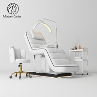 Madamcenter - Lit de beauté électrique moderne - Cadre en acier inoxydable - Pliable - Utilisation en salon commercial - Fauteuil inclinable esthétique - Massage 3/4