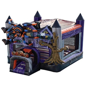 Parcours d'obstacles gonflable Tornado Alley, château gonflable commercial humide/sec avec toboggan, combo château gonflable pour enfants - Product Image 2