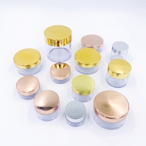 Pot de luxe transparent vide pour poudre libre, paillettes et poudre à ongles, en plastique, avec couvercle or rose, disponible en 3g, 5g, 10g, 15g, 30g, 50g, 60g - Product Image 4