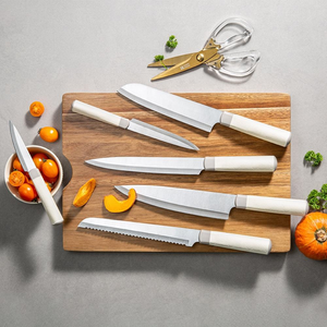 Ensemble <span class=keywords><strong>de</strong></span> 8 couteaux <span class=keywords><strong>de</strong></span> <span class=keywords><strong>cuisine</strong></span> blancs avec bloc <span class=keywords><strong>de</strong></span> rangement et ciseaux, couteau <span class=keywords><strong>de</strong></span> chef, couteau à pain, couteau à fruits <span class=keywords><strong>pour</strong></span> la <span class=keywords><strong>cuisine</strong></span> à domicile - Product Image 3