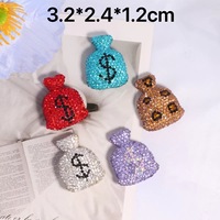 3D Volledige Diamant Luxe Geldtas Portemonnee Kersen Telefoonhoesje Ipadhoesje Decoratie Charms DIY Sleutelhanger Hangertje Accessoires
