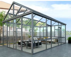 مجموعات هيكل Sunroom مخصصة مرنة ، سقف قوس من سبائك الألومنيوم المُقوّى والمزجج المزدوج للحديقة - Product Image 6