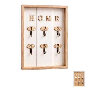 Portachiavi in Legno da Parete, Organizzatore per Chiavi Domestico 20x30 Cm, Colore Legno - Product Image 1