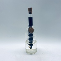 Bouteille d'huile et de vinaigre à double paroi en verre à haute teneur en borosilicate avec couvercle en liège