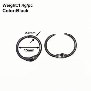 วงแหวนโลหะสีดำยี่ห้อ YIWANG สำหรับเข้าเล่มสมุดแบบแผ่นหลวม ใช้กับแฟลชการ์ดและบัตรดัชนี - Product Image 3