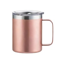 Mug de camping isotherme à double paroi en acier inoxydable 304 avec poignée, personnalisable avec logo, 12oz, 14oz, 16oz