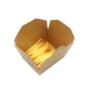 Caja de <span class=keywords><strong>Embalaje</strong></span> Desechable para Comida Rápida para Llevar, 750 ml, Papel Kraft de Grado Alimenticio, Reciclable, con Relieve, para Sushi y Fideos - Product Image 4