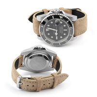Bracelet de montre en cuir pleine fleur pour hommes et femmes, vente en gros d'usine, avec tête plate, plusieurs couleurs au choix