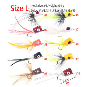 플라이 낚시 파리 포퍼 루어 포퍼 낚시 플라이 베이스 블루 길 까치 팬피쉬 낚시 미끼 - Product Image 4