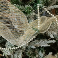 Décorations de Noël transfrontalières en stock de Chine : Accessoires modernes et simples pour sapin de Noël, attaches en maille, rubans colorés
