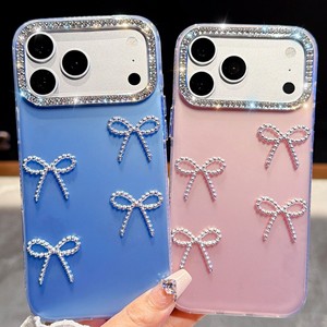 เคสโทรศัพท์มือถือแบบหรูหรา ประดับกลิตเตอร์วิบวับ คริสตัล สำหรับ iPhone 18 17 16 15 14 13 Pro Max Plus  ฝาหลังใสแบบนิ่ม ประดับโบว์ 3 มิติ - Product Image 5