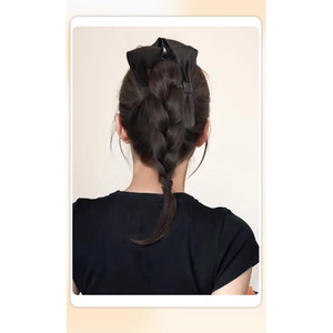 วิกผมทรงหางม้าสูงพร้อมกิ๊บติดผมแบบโบว์ ถักเปียสไตล์จีนสมัยใหม่ ครึ่งหัวแบบธรรมชาติ พองฟู ดูมีชีวิตชีวา - Product Image 2