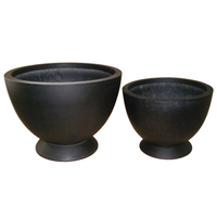 Pot de fleurs élégant en fibre de verre avec piédestal, motif circulaire, résistant aux UV, pour extérieur, maison, jardin, patio, livraison immédiate