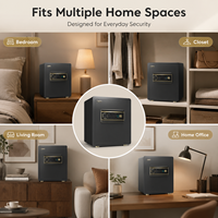 Caja Fuerte Biométrica Electrónica con Código Digital, Caja Fuerte Inteligente de Acero de Aleación Grande con Huella Dactilar para el Hogar, Oficina y Hotel
