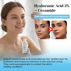 Sérum Visage Hydratant Anti-Âge au Collagène, Vitamine C, Acide Hyaluronique et Niacinamide, Effet Blanchissant, Marque Blanche - Product Image 3