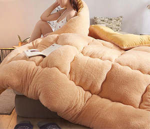 Edredones gruesos de invierno Faux <span class=keywords><strong>Sherpa</strong></span> elegante para invierno <span class=keywords><strong>cama</strong></span> doble bereber polar fibra de poliéster relleno <span class=keywords><strong>edredón</strong></span> hogar Hotel uso - Product Image 4