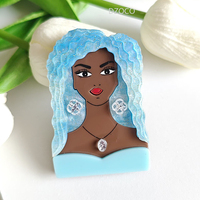 Broche en acrylique tendance et élégante pour femmes, broche de robe pour filles aux cheveux longs, broches de costume, vente chaude